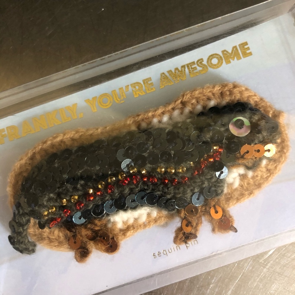 Anthropologie Pin Kate Jenkins Dachshund Hot Dog